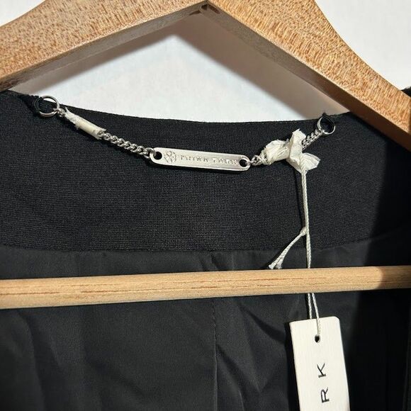 NWT Trina Turk Studded Blazer Jacket 8 Black Lapel Hook Eye Closure MSRP $398 - Picture 6 of 8